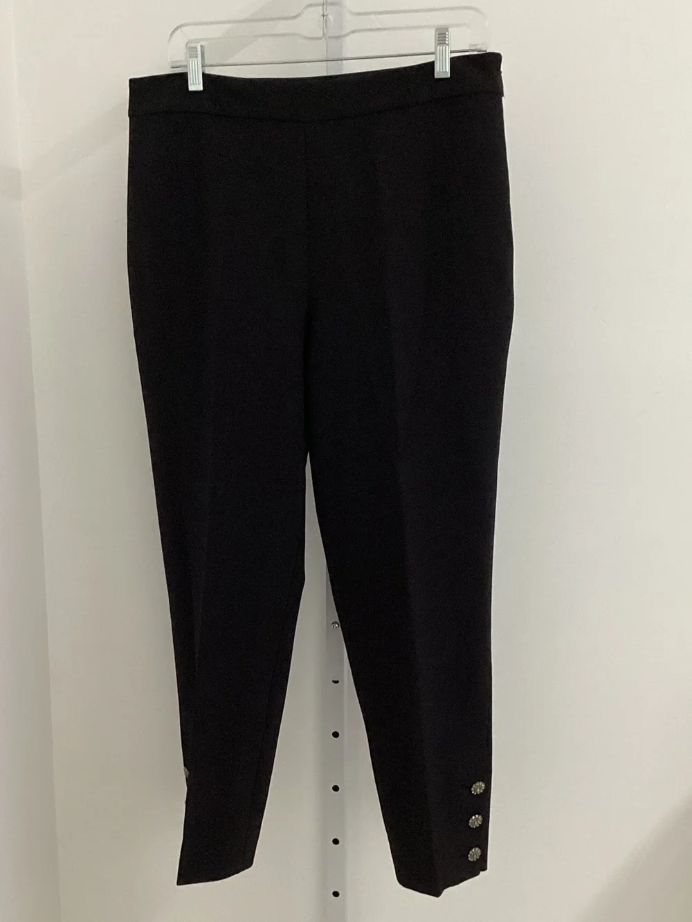 kate spade Black Slim Dress Pants with Ankle Buttons